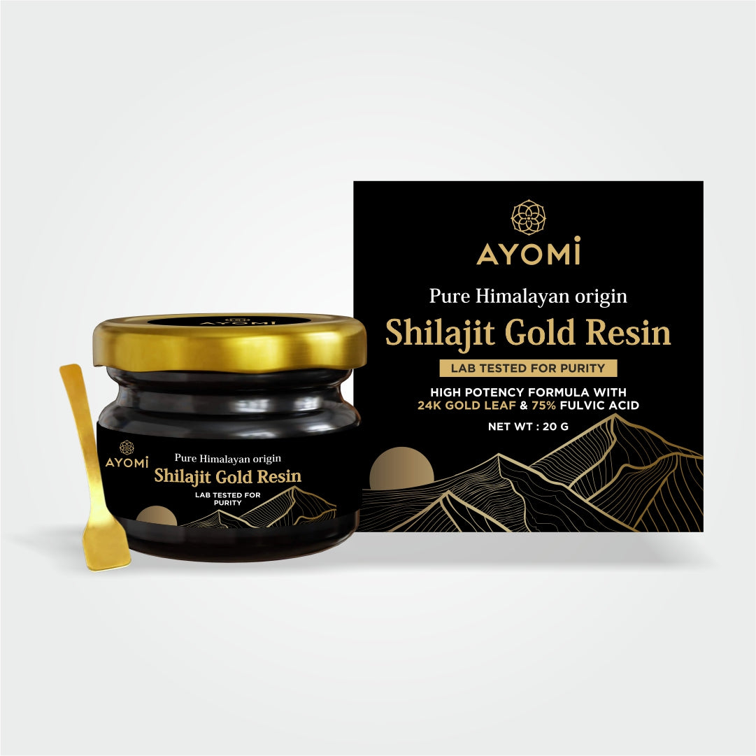 AYOMI SHILAJIT GOLD RESIN- 24k Gold leaf & 75% Fulvic Acid