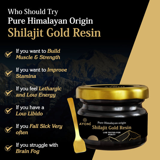AYOMI SHILAJIT GOLD RESIN- 24k Gold leaf & 75% Fulvic Acid