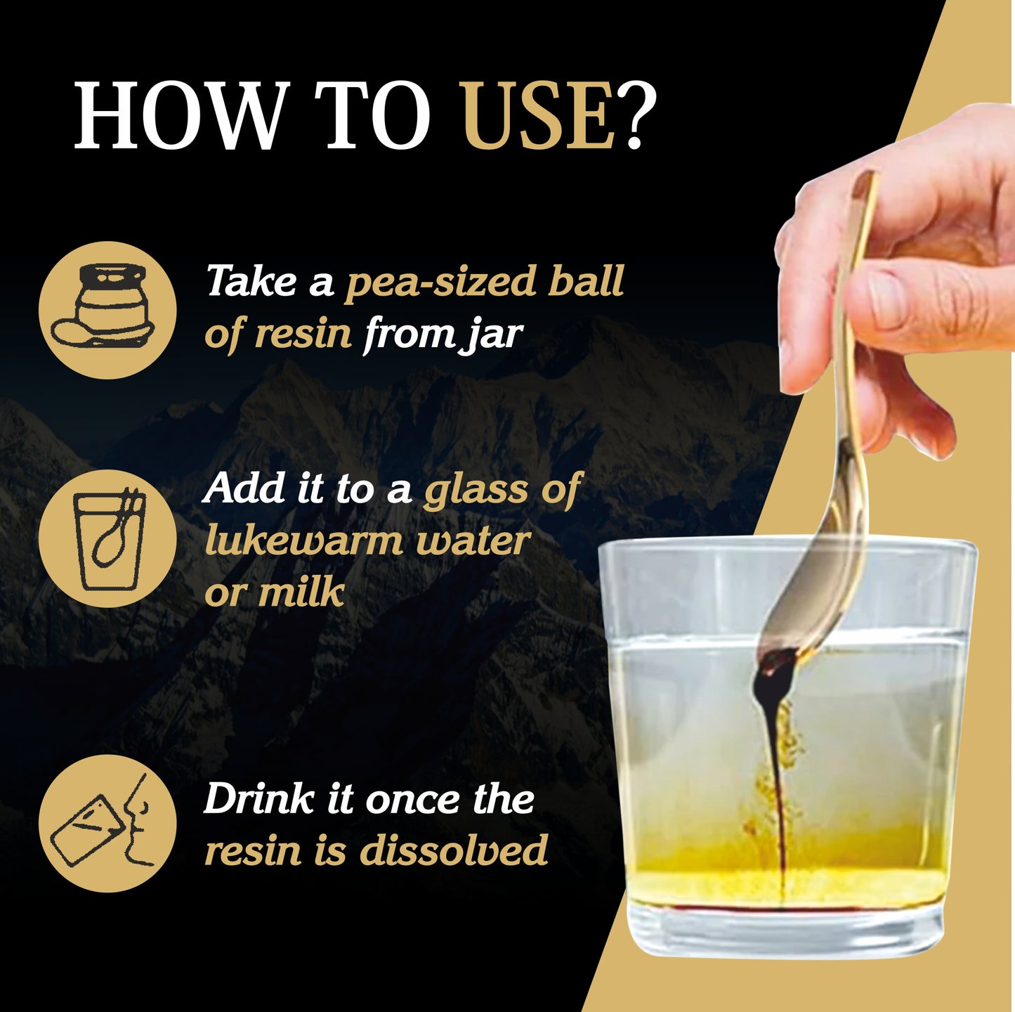 AYOMI SHILAJIT GOLD RESIN- 24k Gold leaf & 75% Fulvic Acid