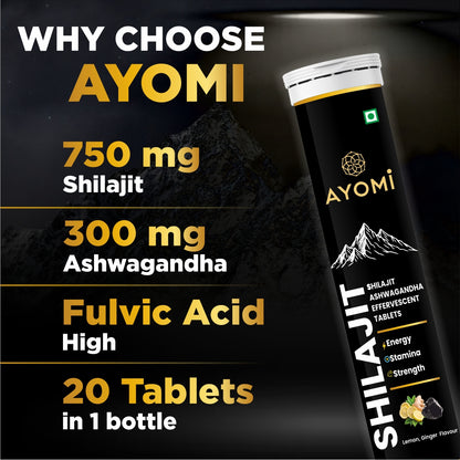 AYOMI SHILAJIT + ASHWAGANDHA TABLETS